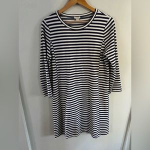 Jcrew medium navy striped dress